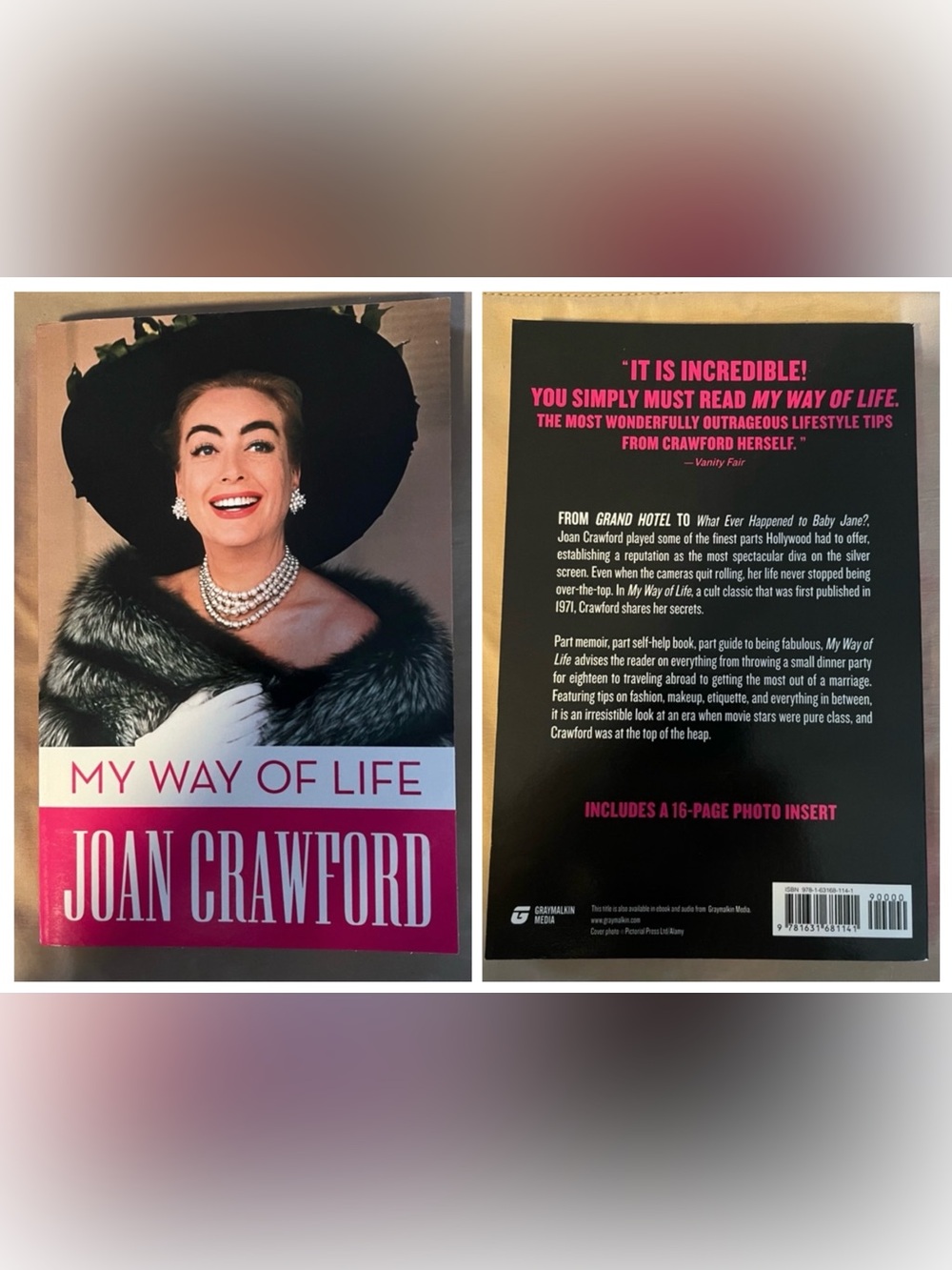 My Way Of Life By Joan Crawford Part Memoir, Part Self-Help 16-Page Photo Insert
